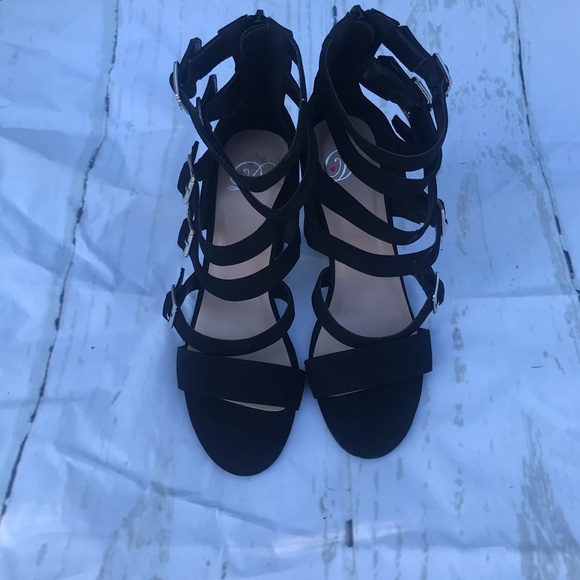 Black Strappy Heels - Picture 2 of 3